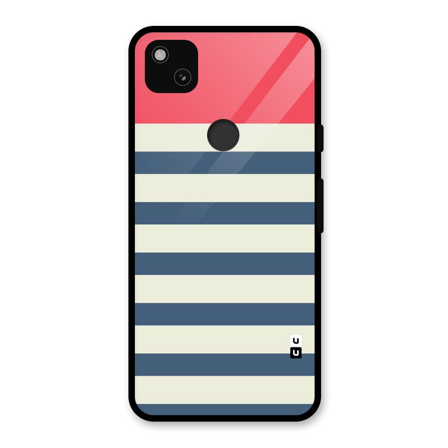 Solid Orange And Stripes Glass Back Case for Google Pixel 4a