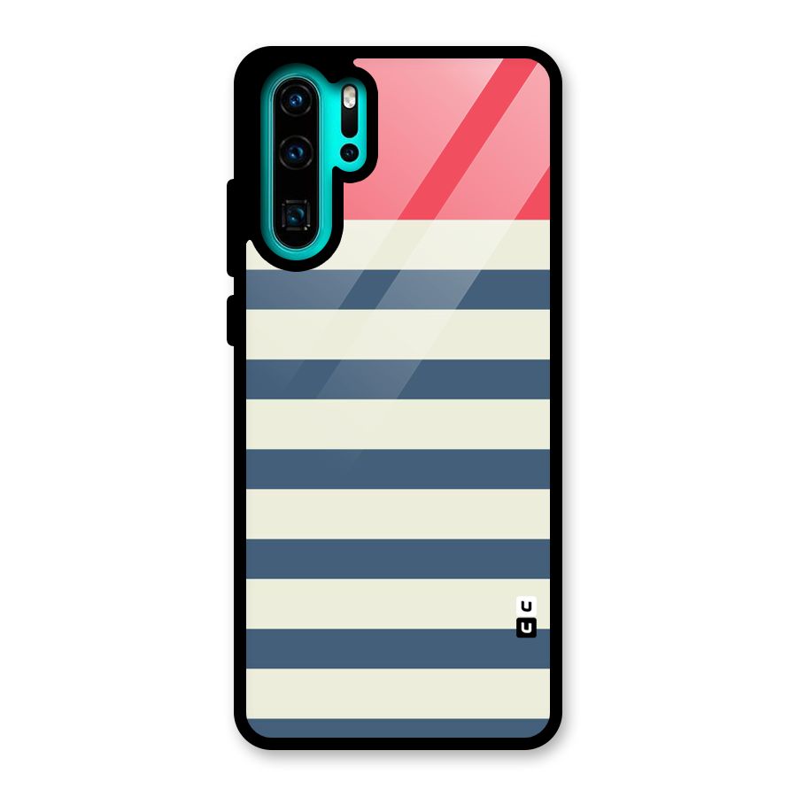 Solid Orange And Stripes Glass Back Case for Huawei P30 Pro