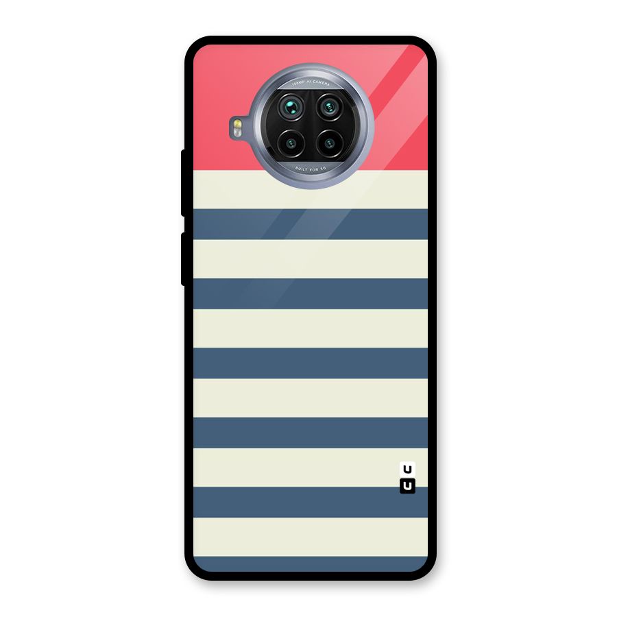 Solid Orange And Stripes Glass Back Case for Mi 10i