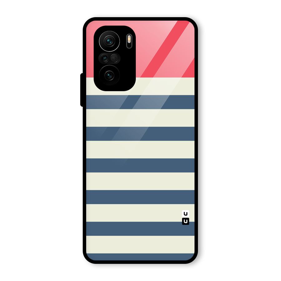 Solid Orange And Stripes Glass Back Case for Mi 11x