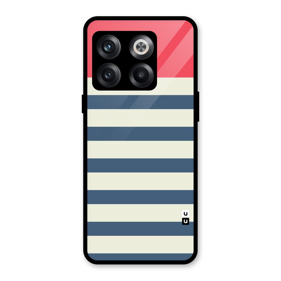 Solid Orange And Stripes Glass Back Case for OnePlus 10T