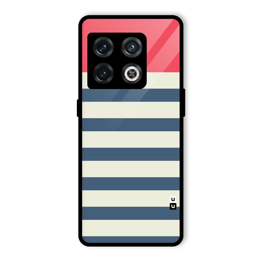 Solid Orange And Stripes Glass Back Case for OnePlus 10 Pro 5G