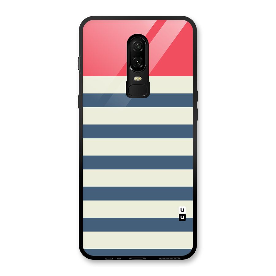 Solid Orange And Stripes Glass Back Case for OnePlus 6