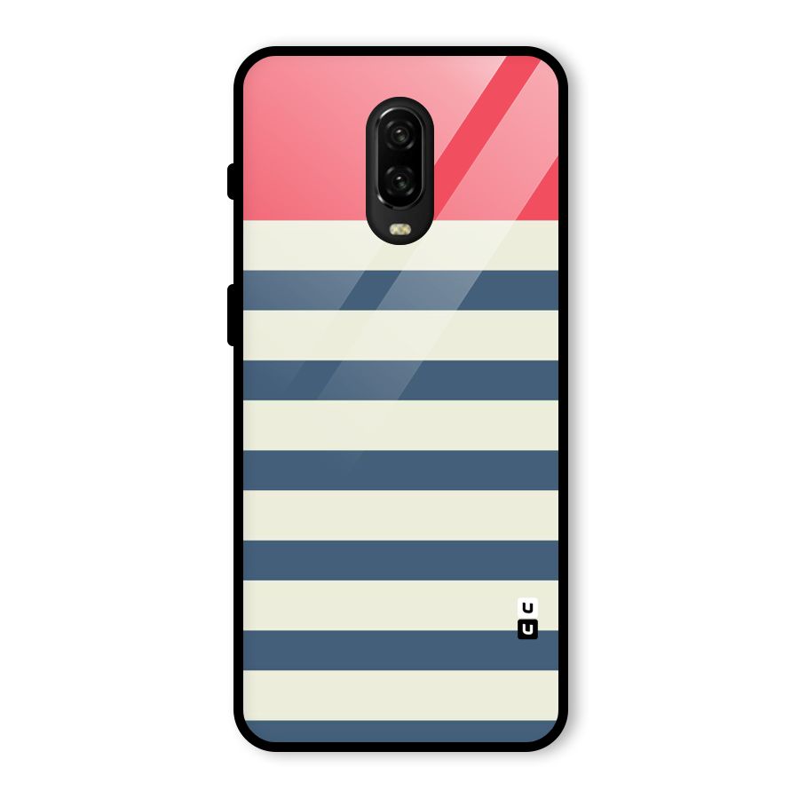 Solid Orange And Stripes Glass Back Case for OnePlus 6T