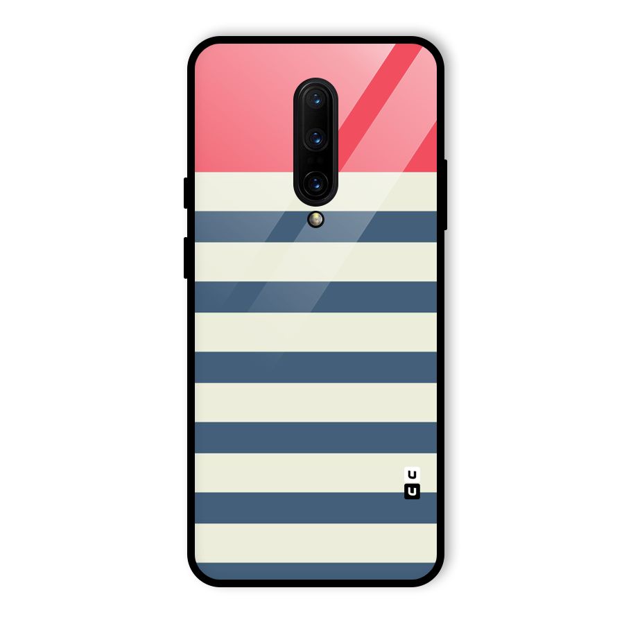 Solid Orange And Stripes Glass Back Case for OnePlus 7 Pro