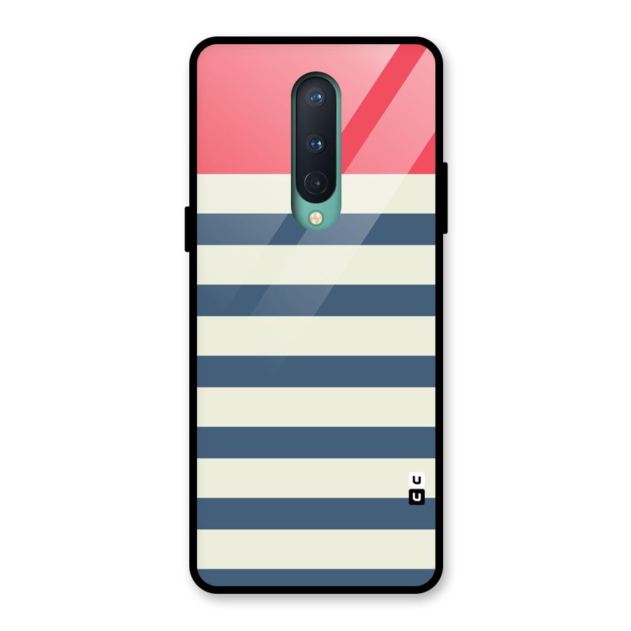 Solid Orange And Stripes Glass Back Case for OnePlus 8