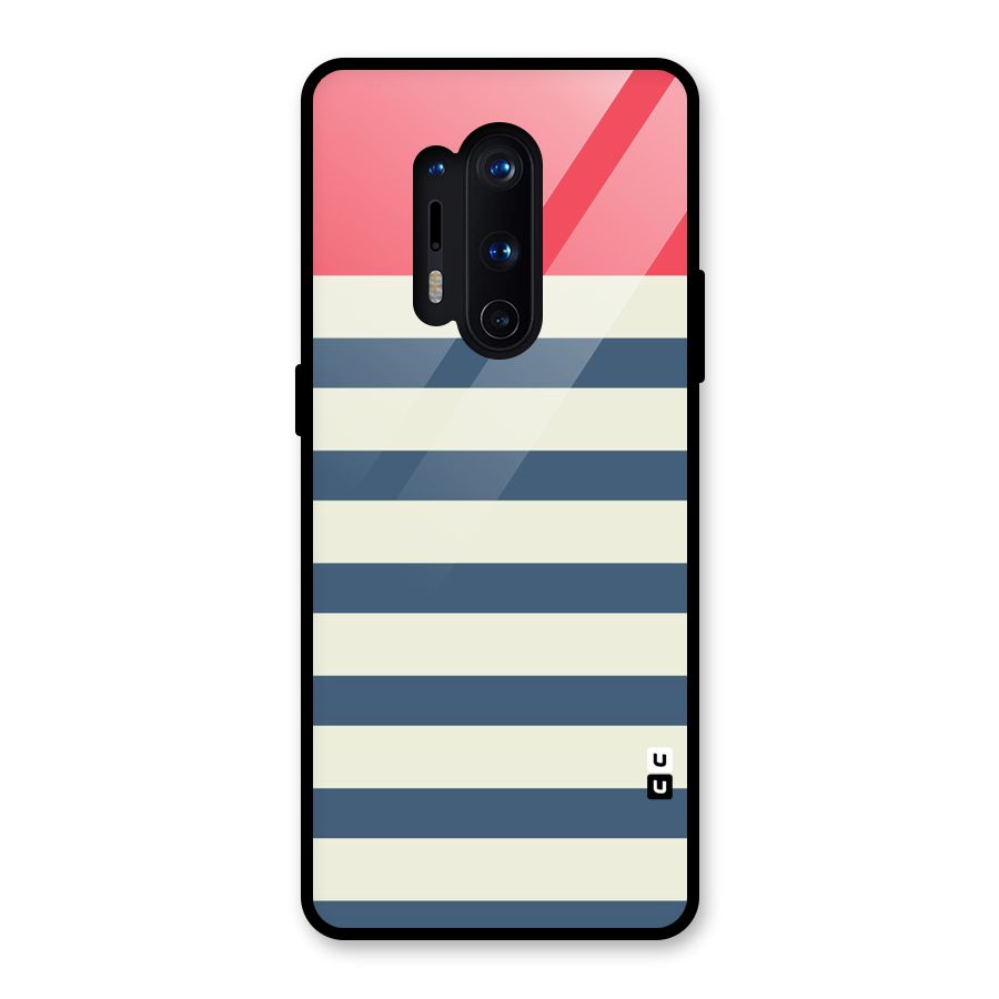 Solid Orange And Stripes Glass Back Case for OnePlus 8 Pro
