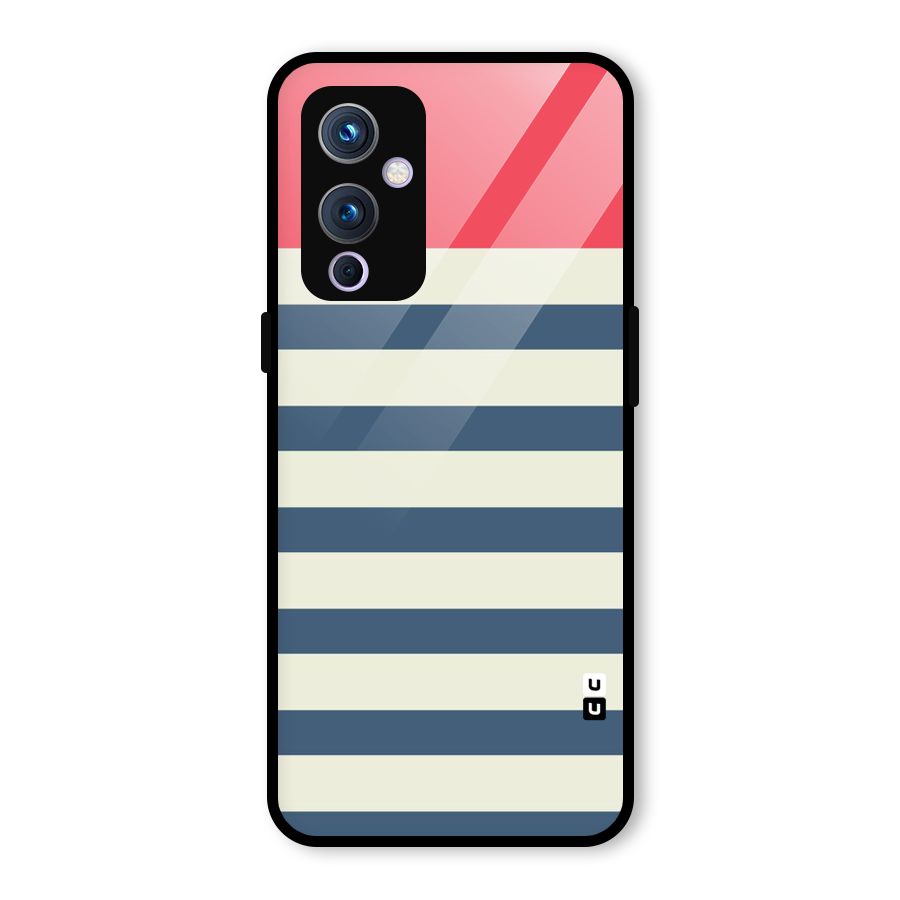 Solid Orange And Stripes Glass Back Case for OnePlus 9