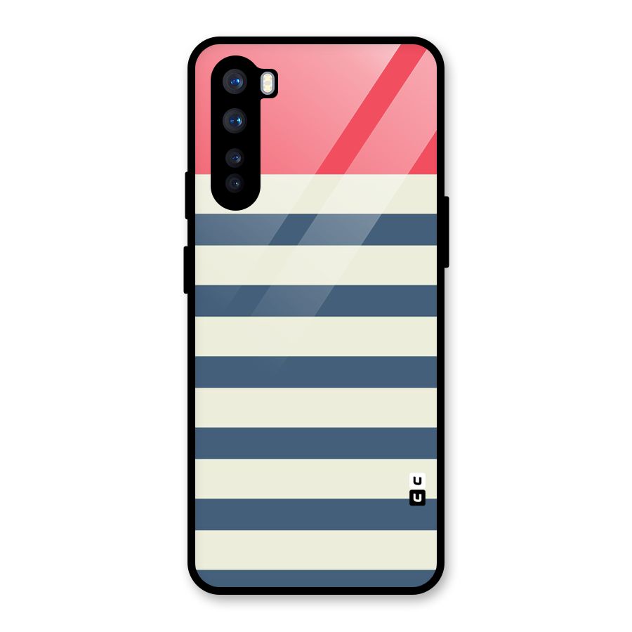 Solid Orange And Stripes Glass Back Case for OnePlus Nord