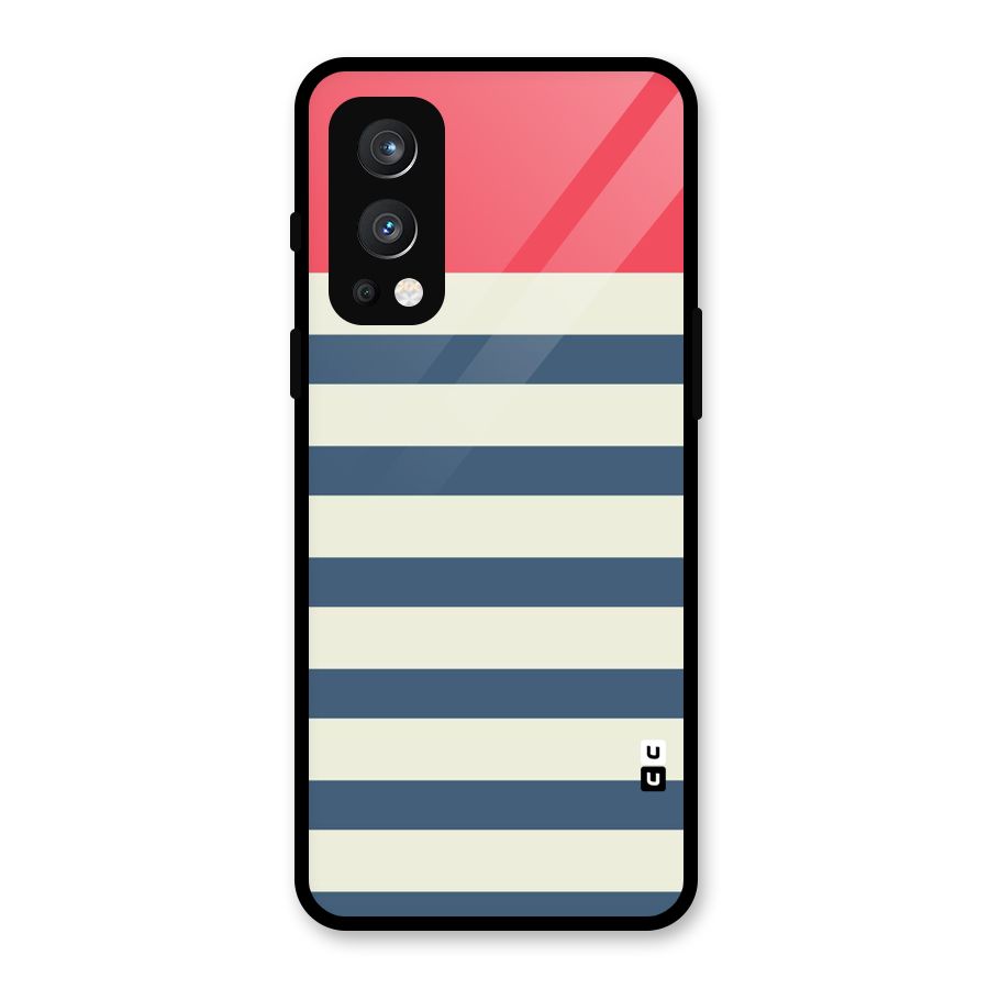 Solid Orange And Stripes Glass Back Case for OnePlus Nord 2 5G