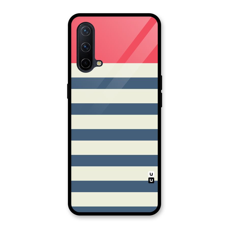 Solid Orange And Stripes Glass Back Case for OnePlus Nord CE 5G