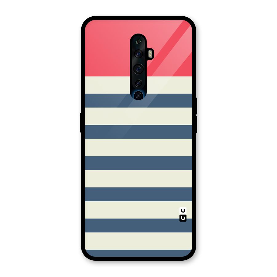 Solid Orange And Stripes Glass Back Case for Oppo Reno2 F