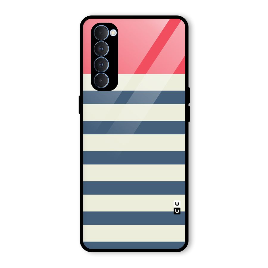 Solid Orange And Stripes Glass Back Case for Oppo Reno4 Pro