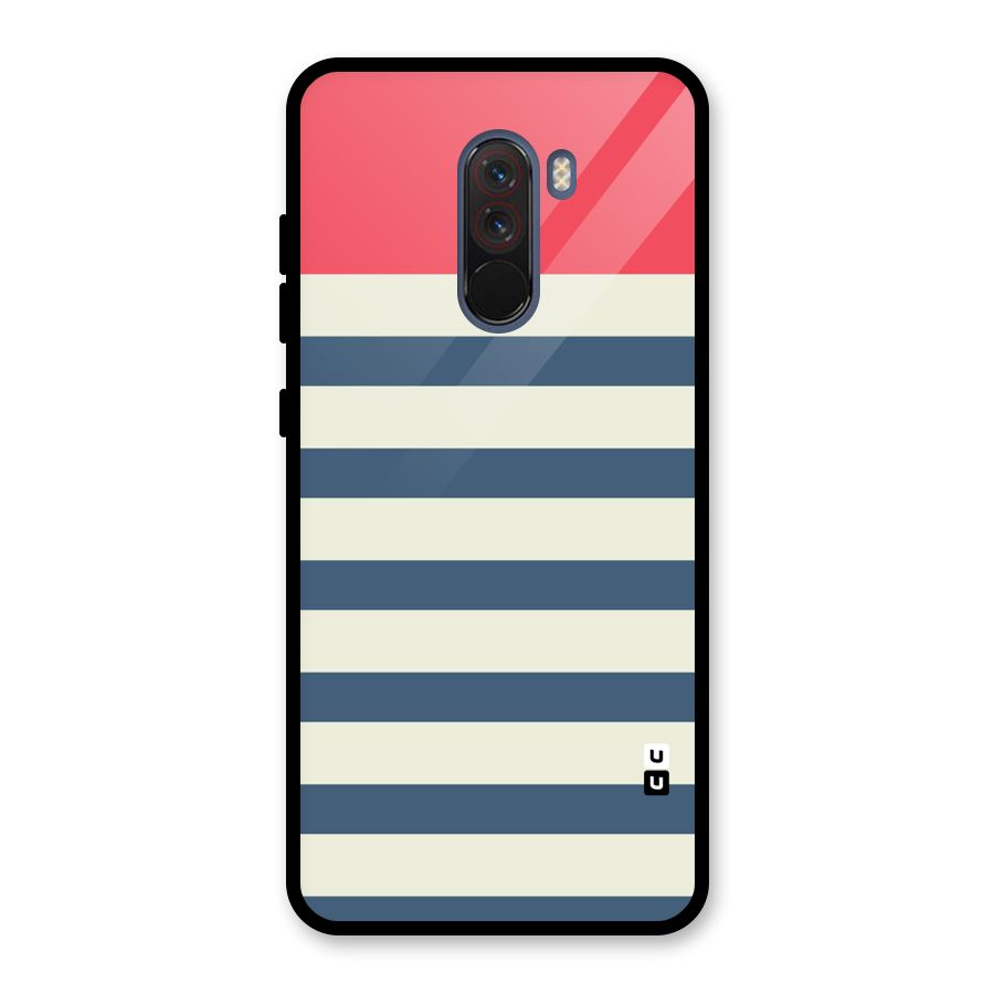 Solid Orange And Stripes Glass Back Case for Poco F1