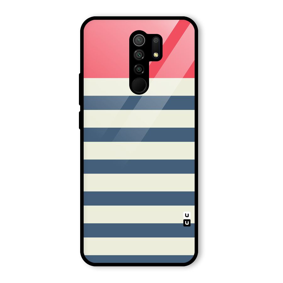 Solid Orange And Stripes Glass Back Case for Poco M2