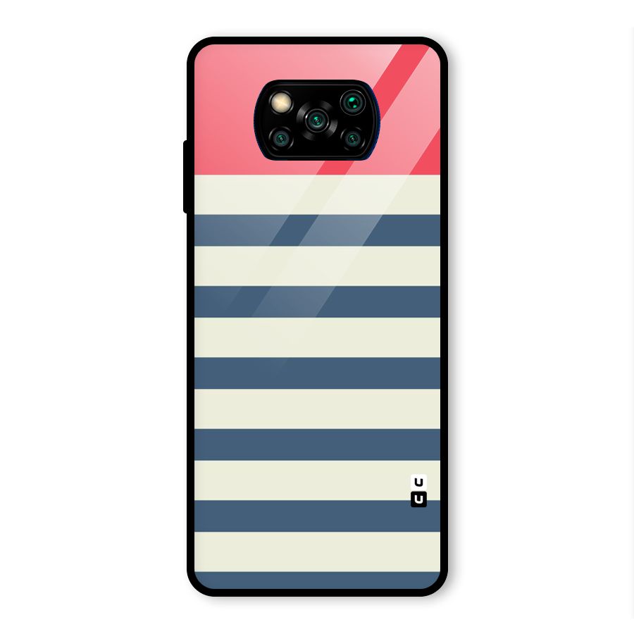 Solid Orange And Stripes Glass Back Case for Poco X3 Pro