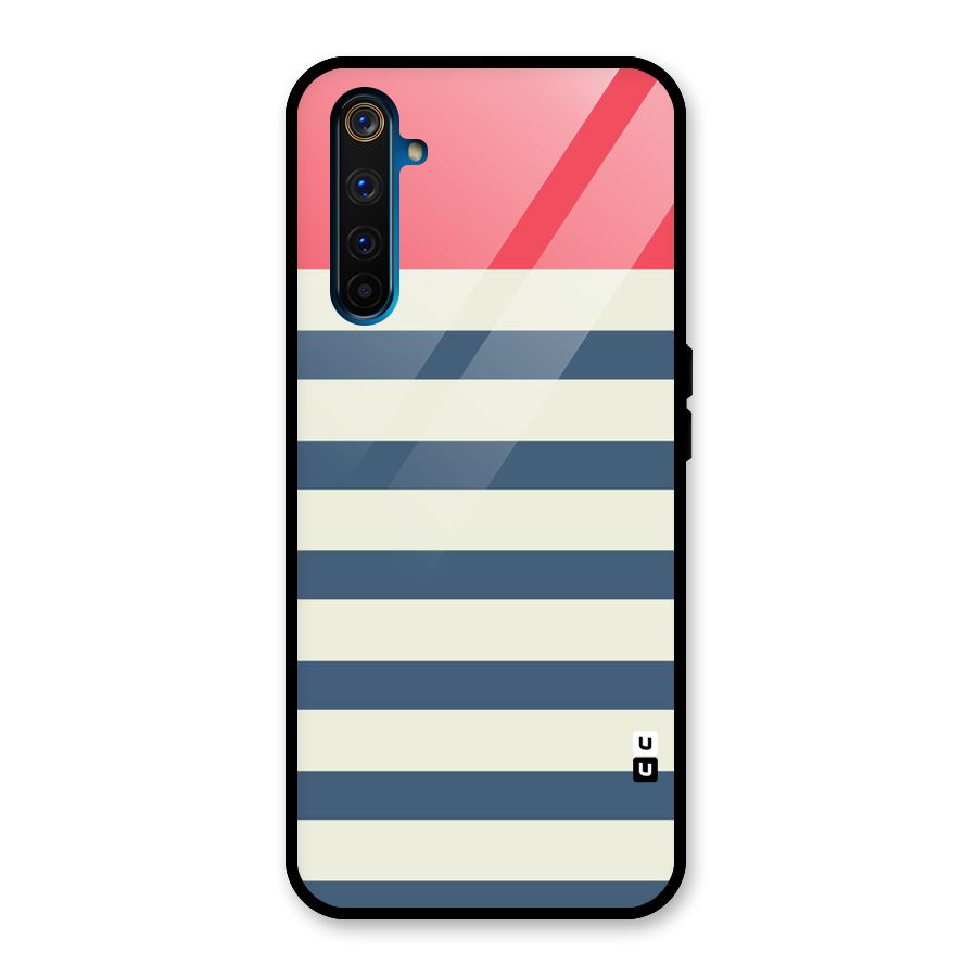 Solid Orange And Stripes Glass Back Case for Realme 6 Pro