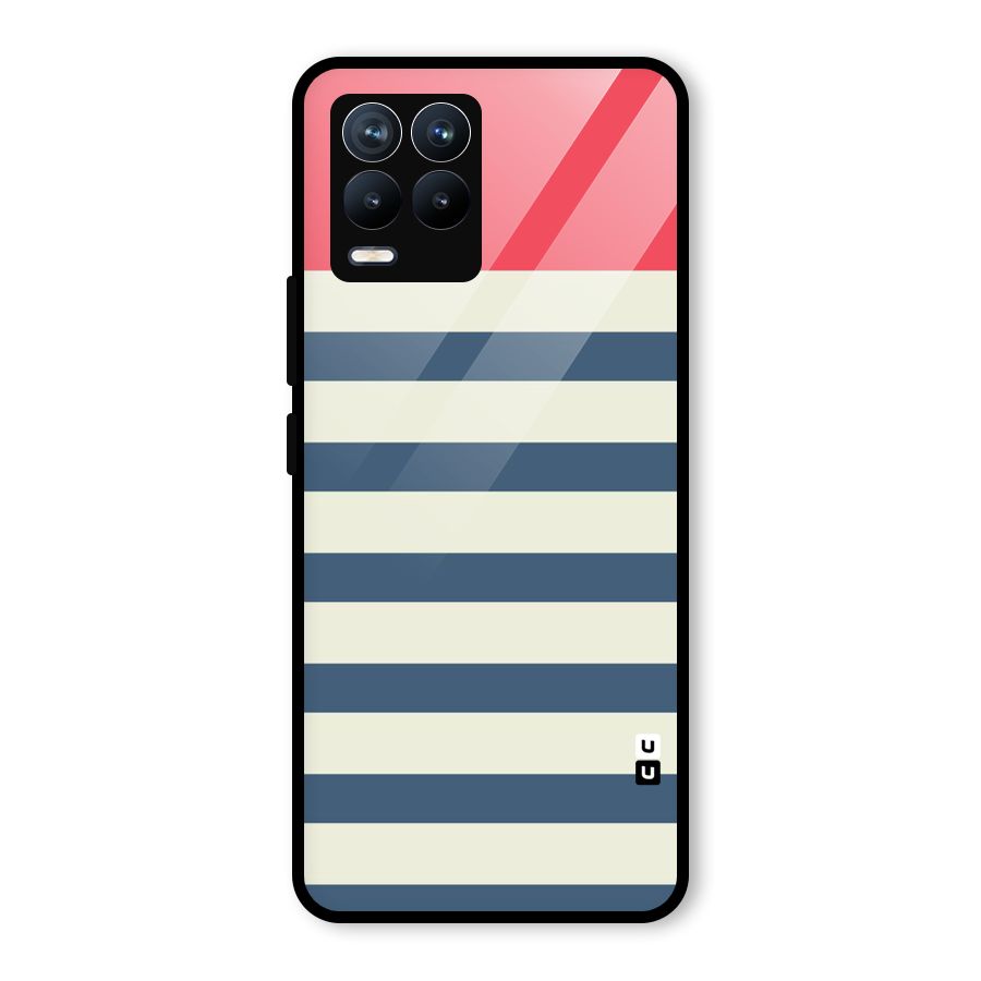 Solid Orange And Stripes Glass Back Case for Realme 8 Pro
