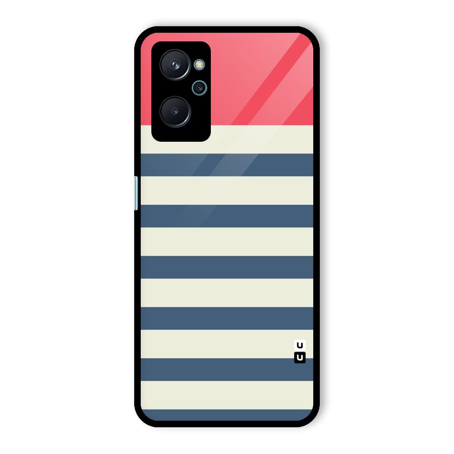 Solid Orange And Stripes Glass Back Case for Realme 9i