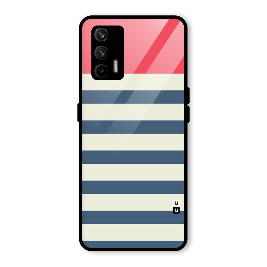 Solid Orange And Stripes Glass Back Case for Realme GT 5G
