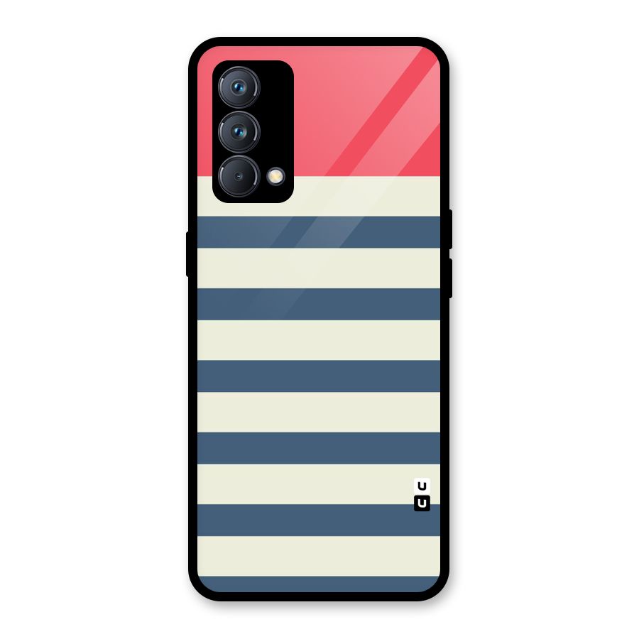 Solid Orange And Stripes Glass Back Case for Realme GT Master Edition
