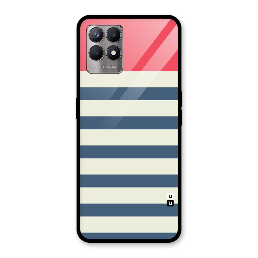 Solid Orange And Stripes Glass Back Case for Realme Narzo 50