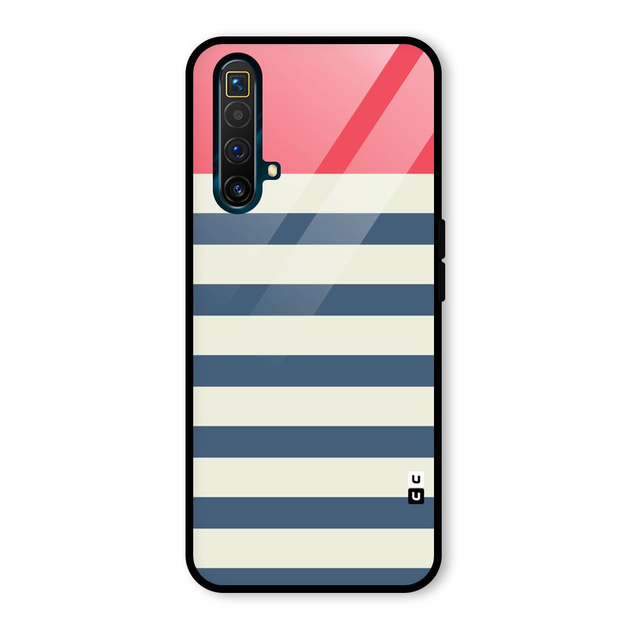 Solid Orange And Stripes Glass Back Case for Realme X3 SuperZoom