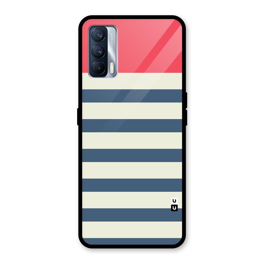 Solid Orange And Stripes Glass Back Case for Realme X7