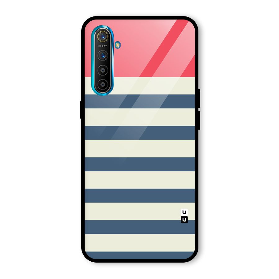 Solid Orange And Stripes Glass Back Case for Realme XT