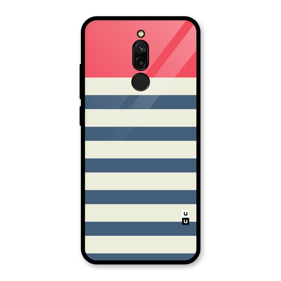 Solid Orange And Stripes Glass Back Case for Redmi 8