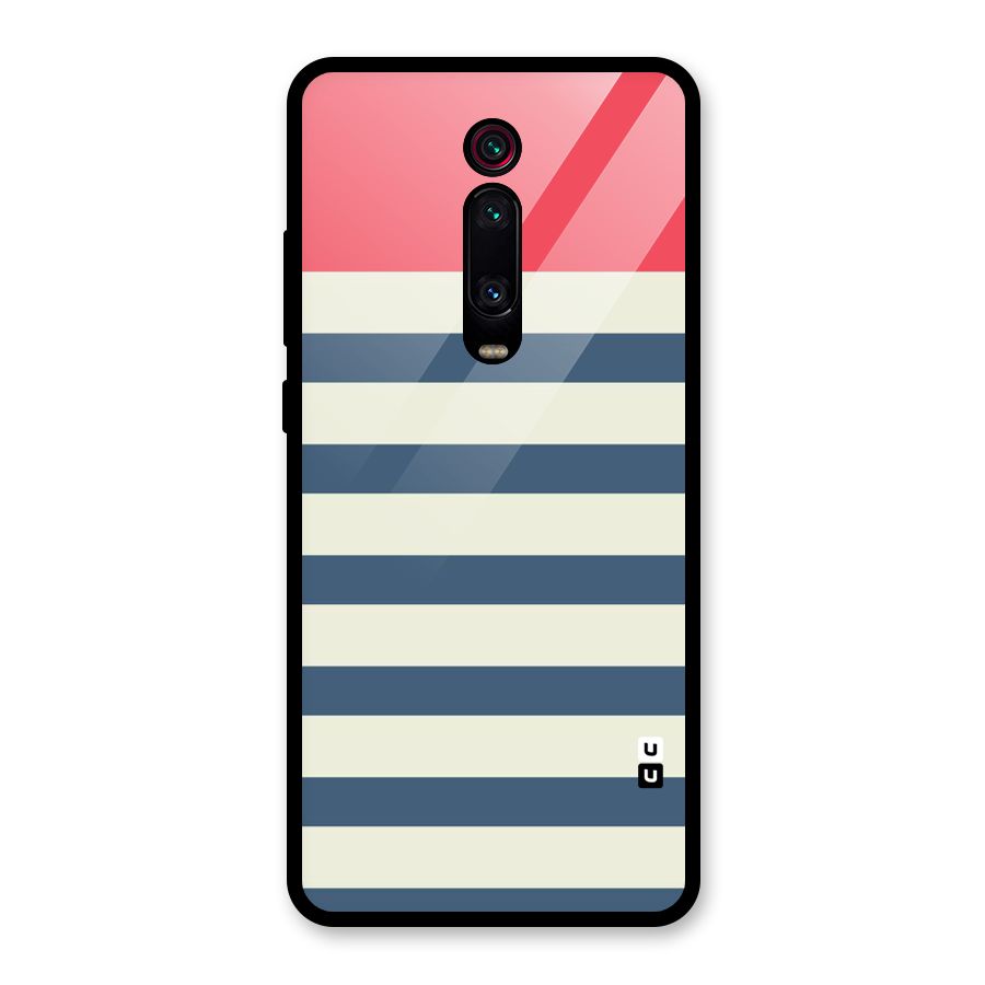 Solid Orange And Stripes Glass Back Case for Redmi K20 Pro