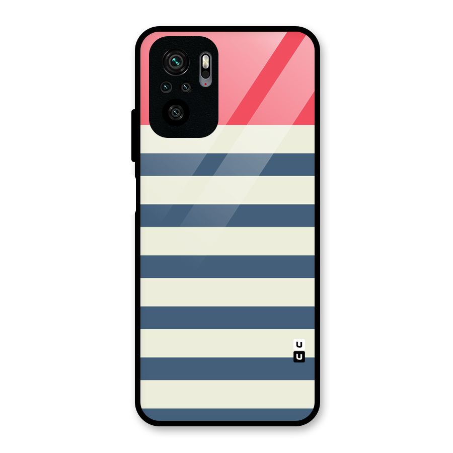 Solid Orange And Stripes Glass Back Case for Redmi Note 10S