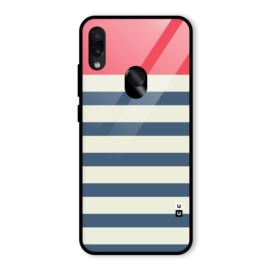 Solid Orange And Stripes Glass Back Case for Redmi Note 7S