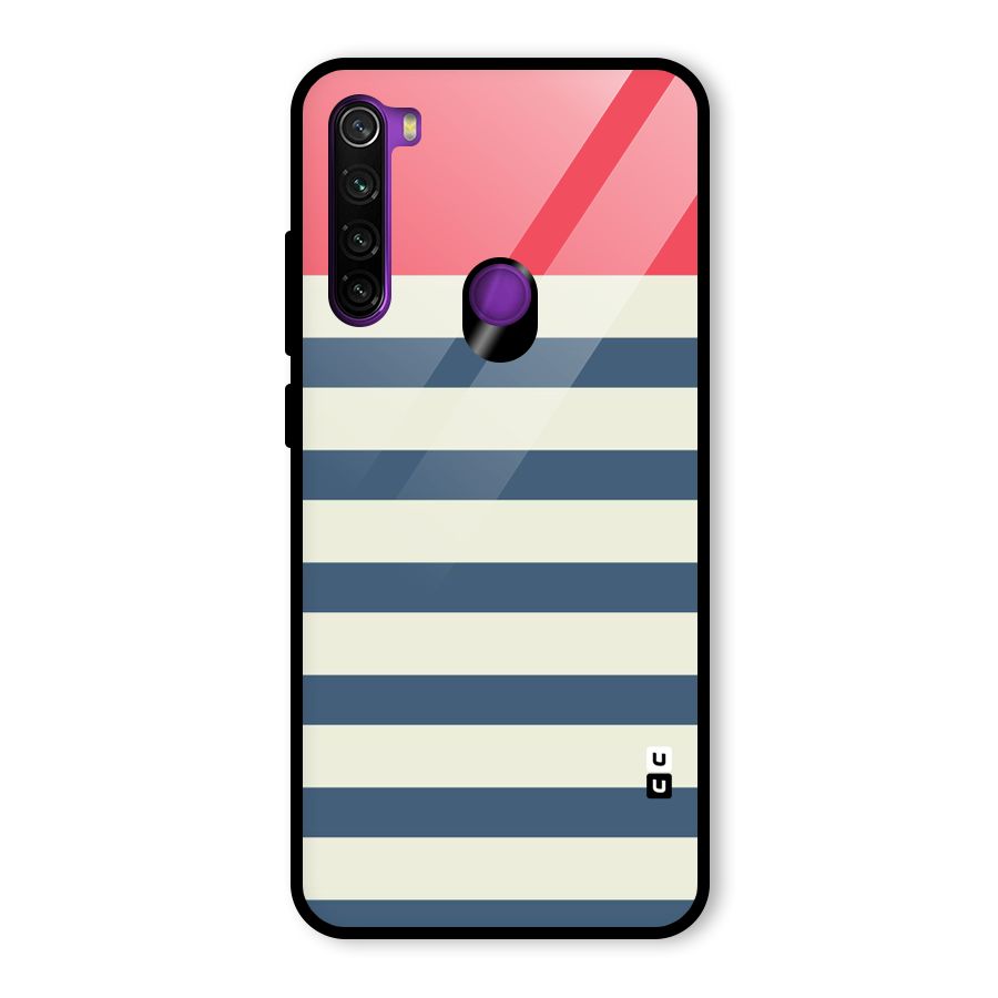 Solid Orange And Stripes Glass Back Case for Redmi Note 8