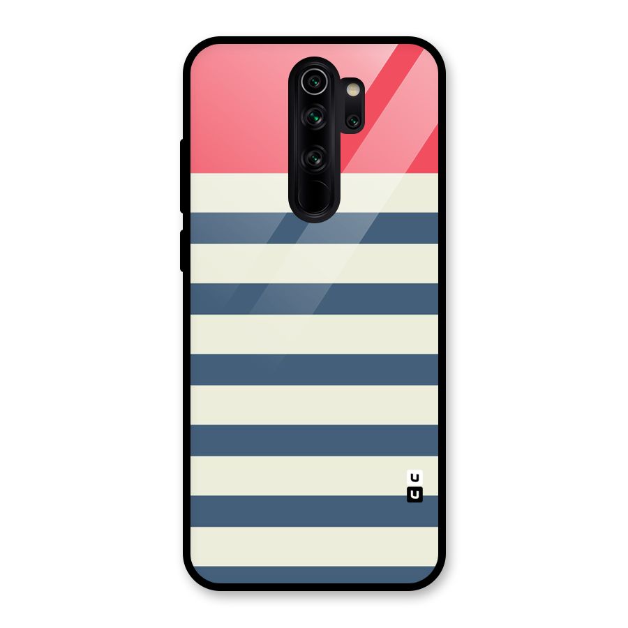 Solid Orange And Stripes Glass Back Case for Redmi Note 8 Pro