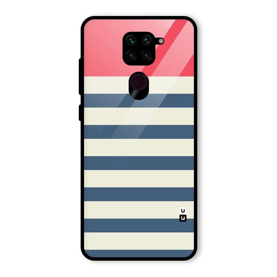 Solid Orange And Stripes Glass Back Case for Redmi Note 9
