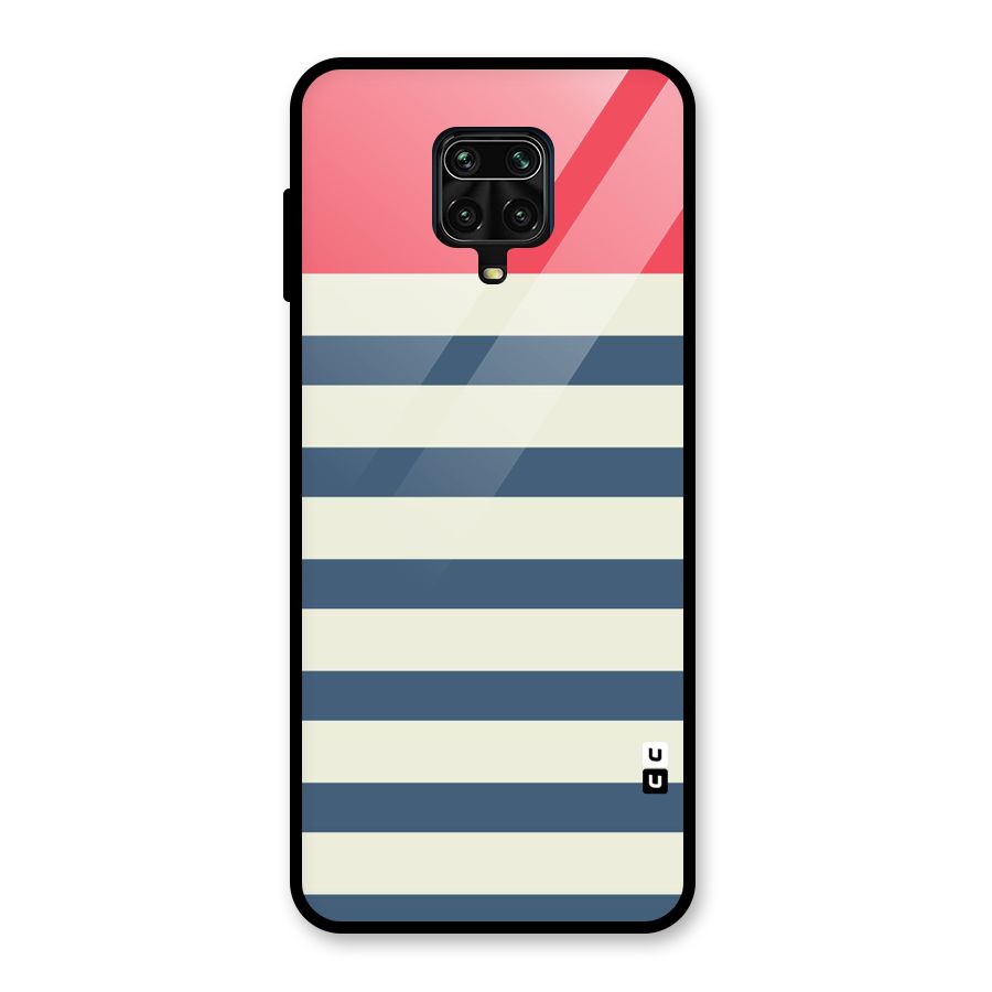 Solid Orange And Stripes Glass Back Case for Redmi Note 9 Pro Max