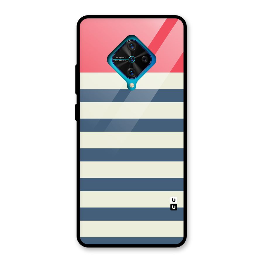 Solid Orange And Stripes Glass Back Case for Vivo S1 Pro