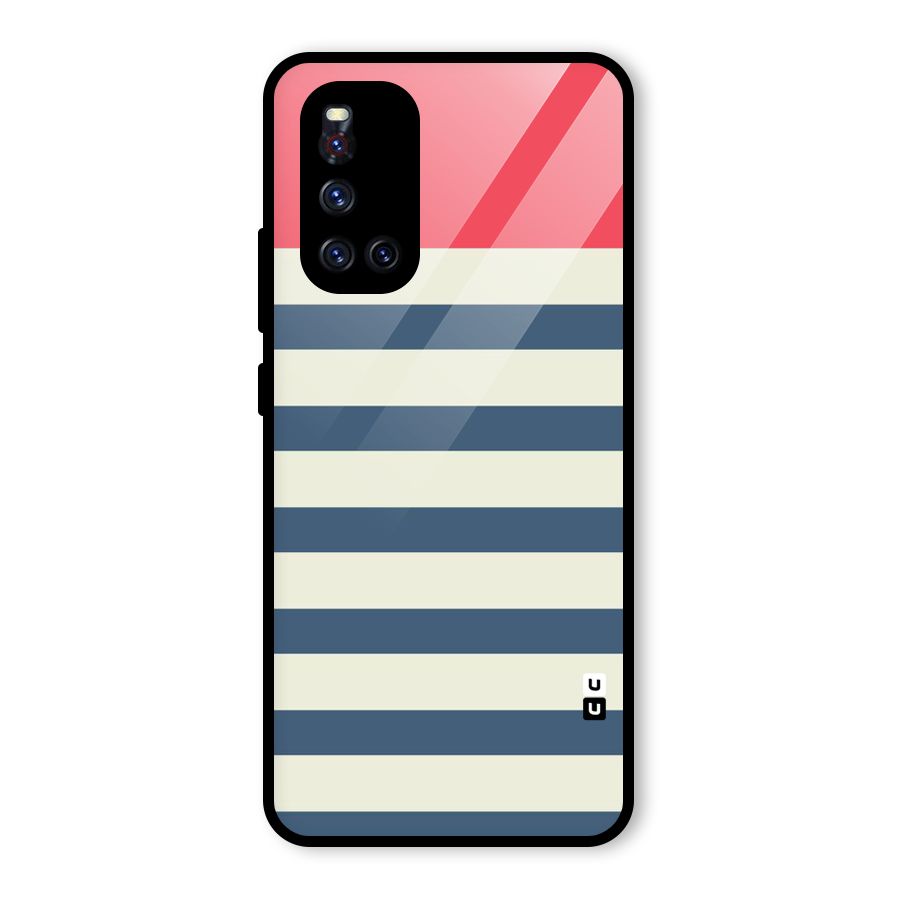 Solid Orange And Stripes Glass Back Case for Vivo V19