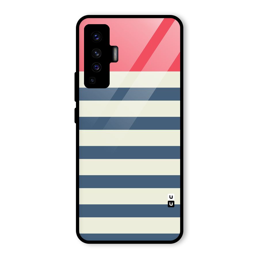 Solid Orange And Stripes Glass Back Case for Vivo X50