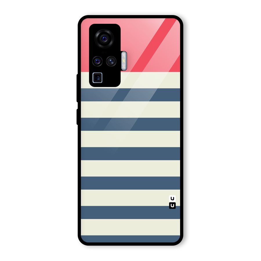 Solid Orange And Stripes Glass Back Case for Vivo X50 Pro