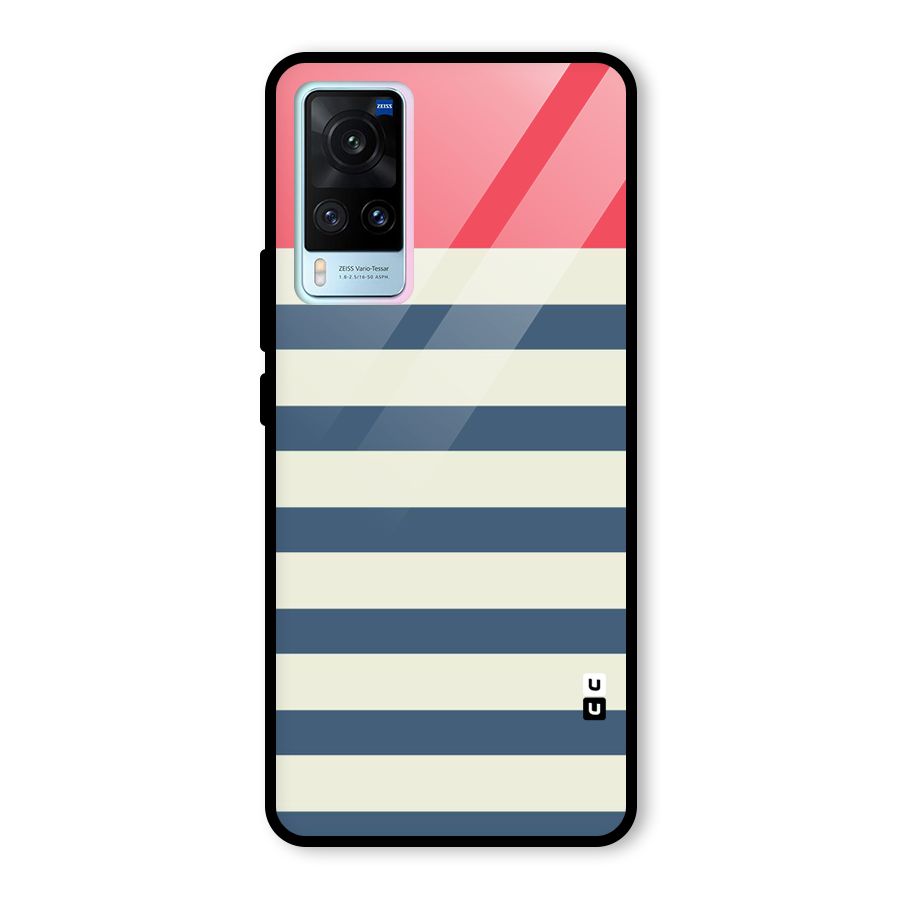 Solid Orange And Stripes Glass Back Case for Vivo X60
