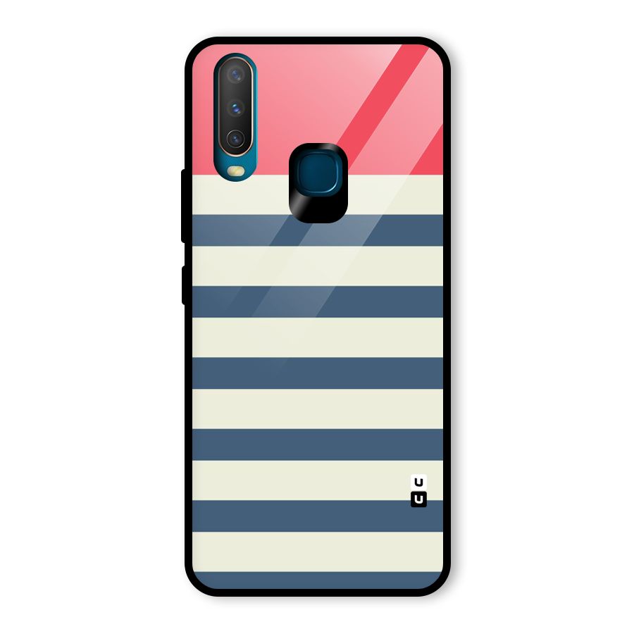 Solid Orange And Stripes Glass Back Case for Vivo Y15
