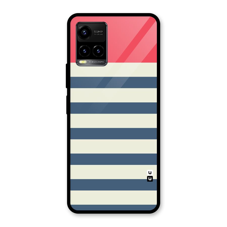 Solid Orange And Stripes Glass Back Case for Vivo Y21T
