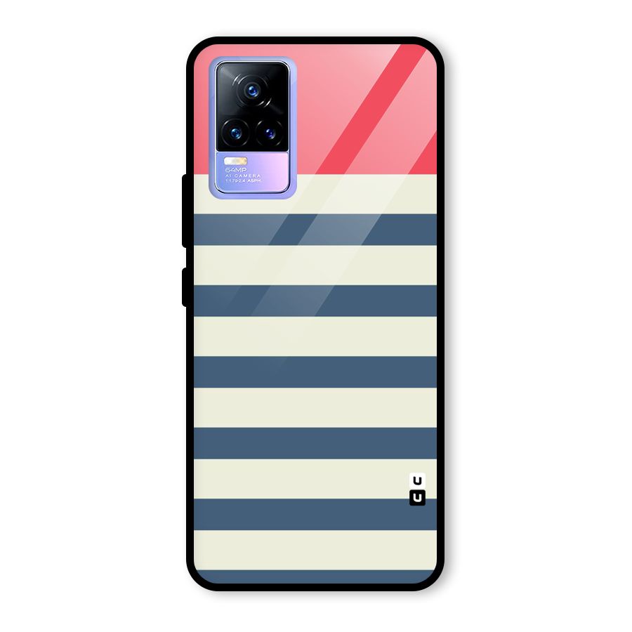 Solid Orange And Stripes Glass Back Case for Vivo Y73
