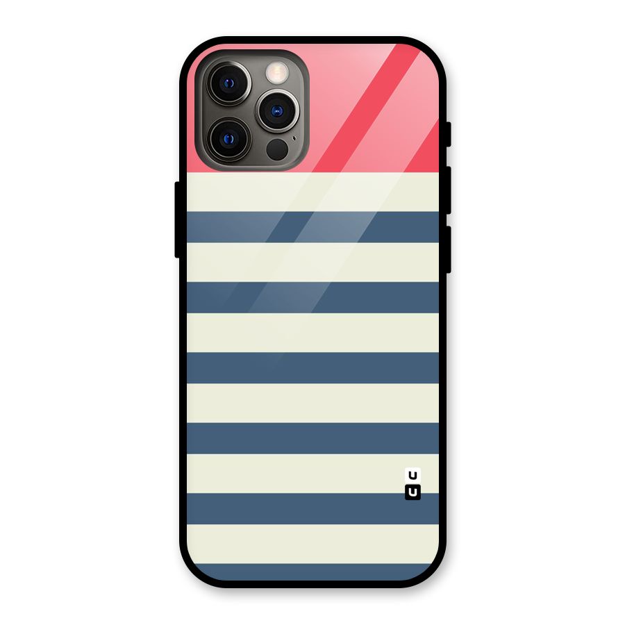 Solid Orange And Stripes Glass Back Case for iPhone 12 Pro