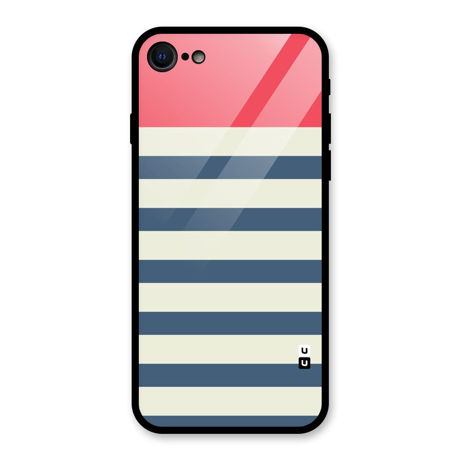 Solid Orange And Stripes Glass Back Case for iPhone SE 2022