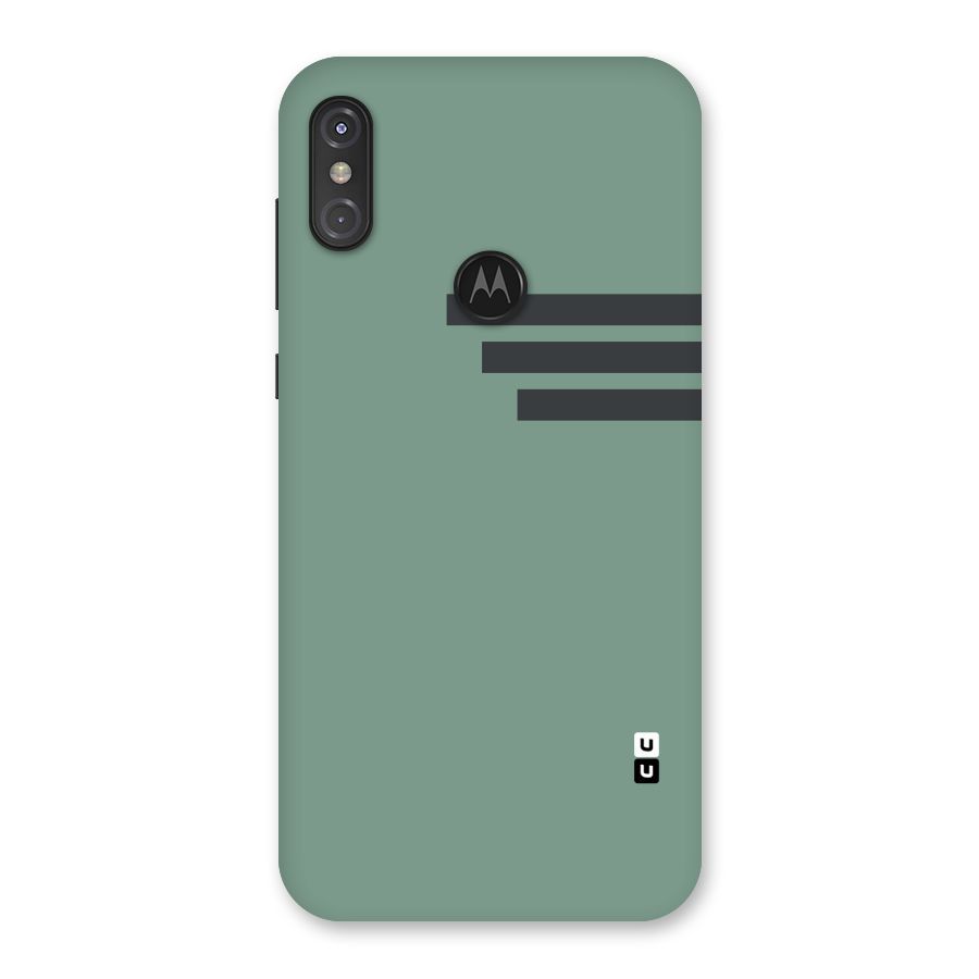 Solid Sports Stripe Back Case for Motorola One Power