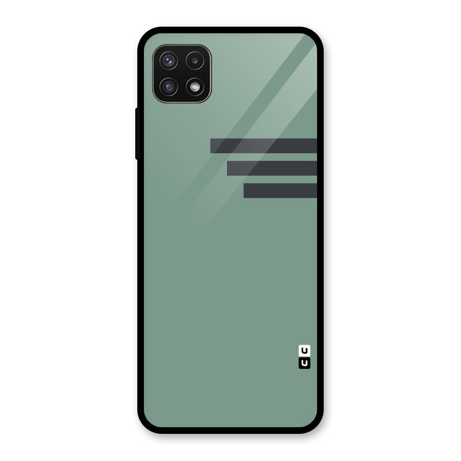 Solid Sports Stripe Glass Back Case for Galaxy A22 5G