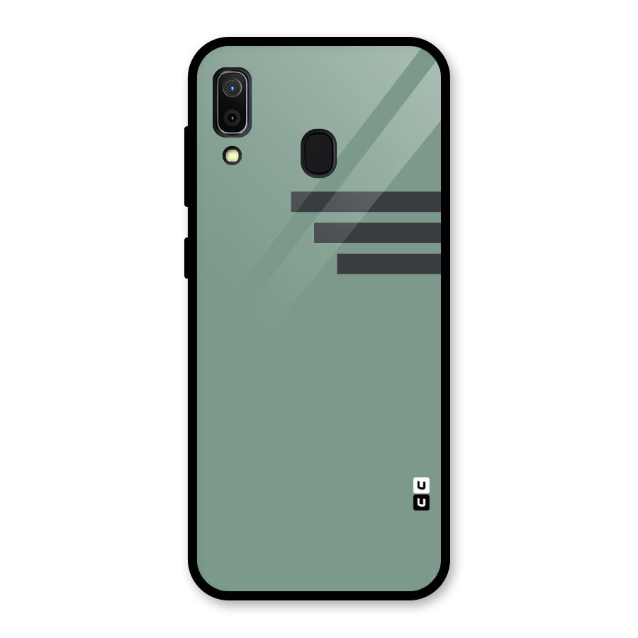 Solid Sports Stripe Glass Back Case for Galaxy A30